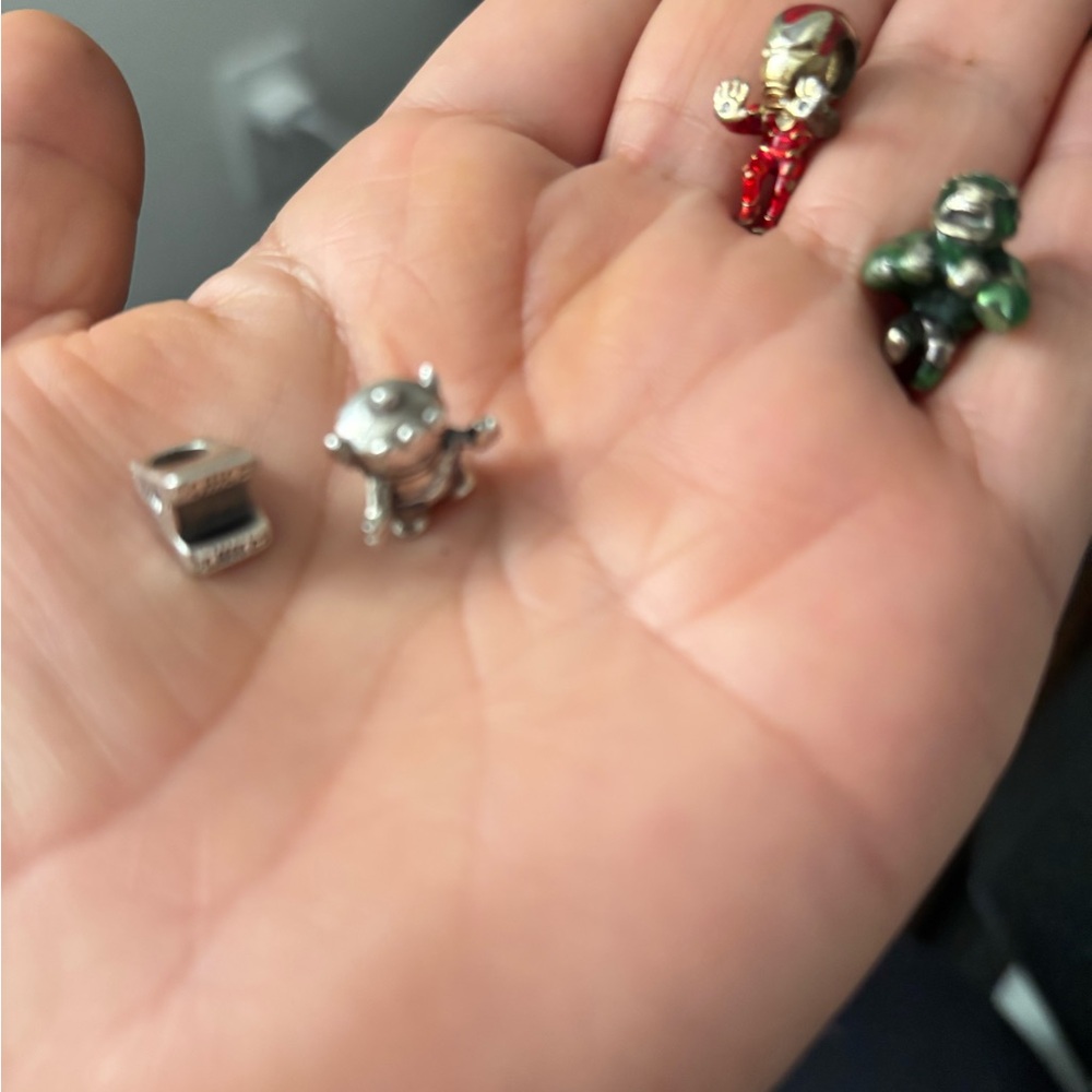 Pandora Silver and Red Miniature Figurines